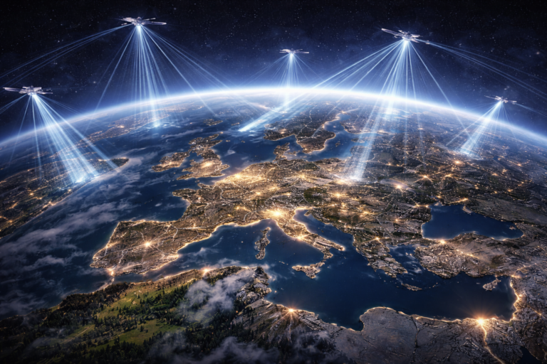 Satellite television coverage across Europe shaped by geography