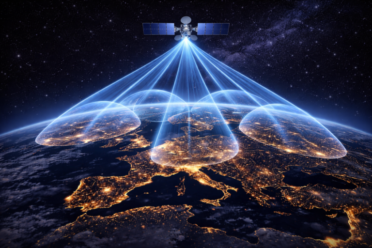 Astra 19.2°E satellite coverage appearing across multiple European regions in TV broadcasting.