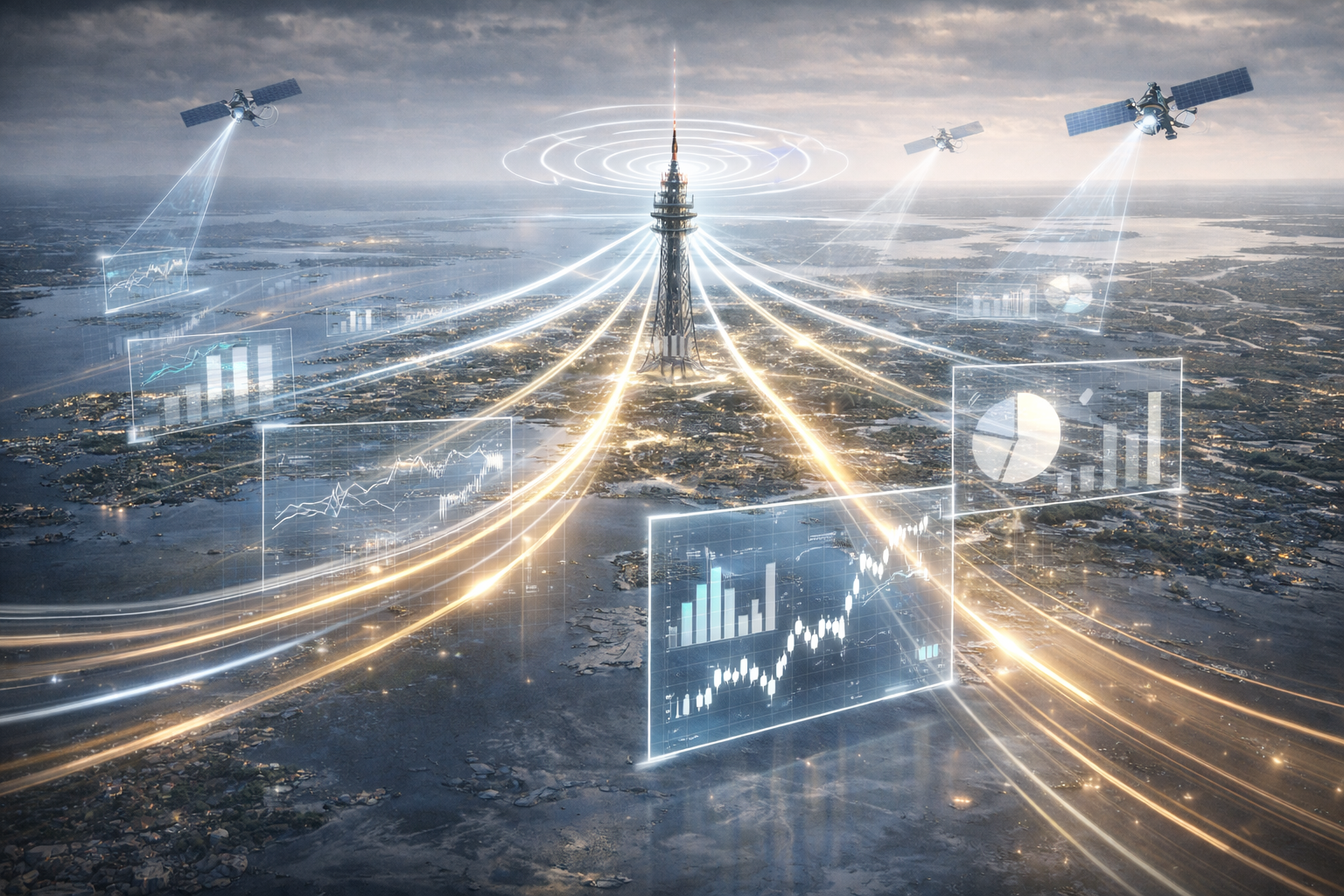 Illustration representing data analysis of European TV channels and viewer habits