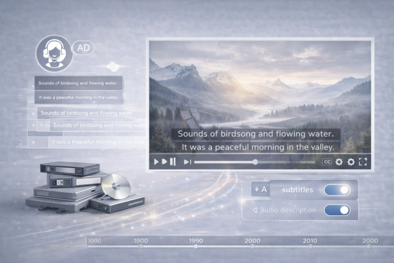 Professional illustration representing accessibility features in European television