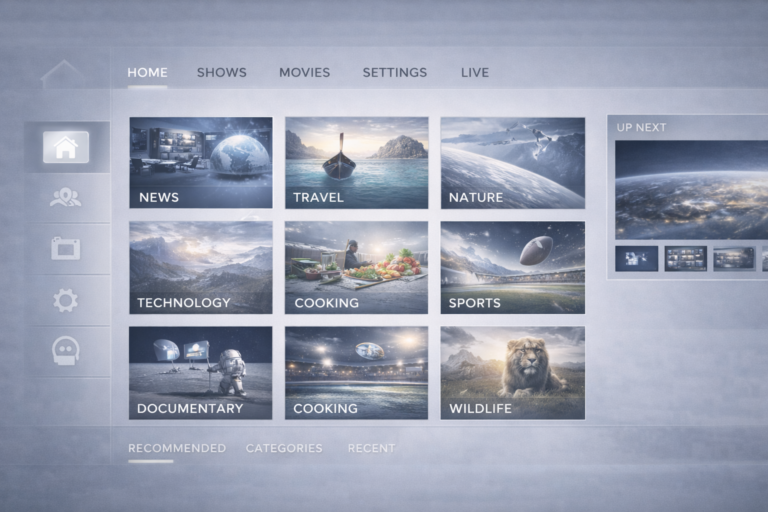 Professional illustration representing simple European TV interface design