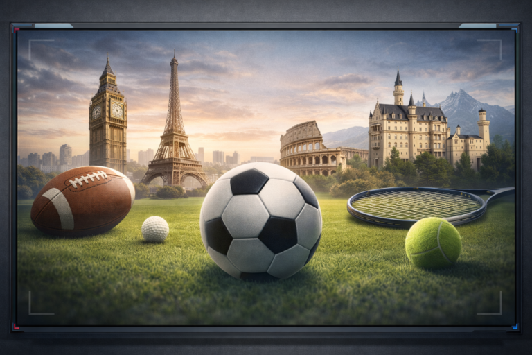 Professional illustration representing sports as part of European identity