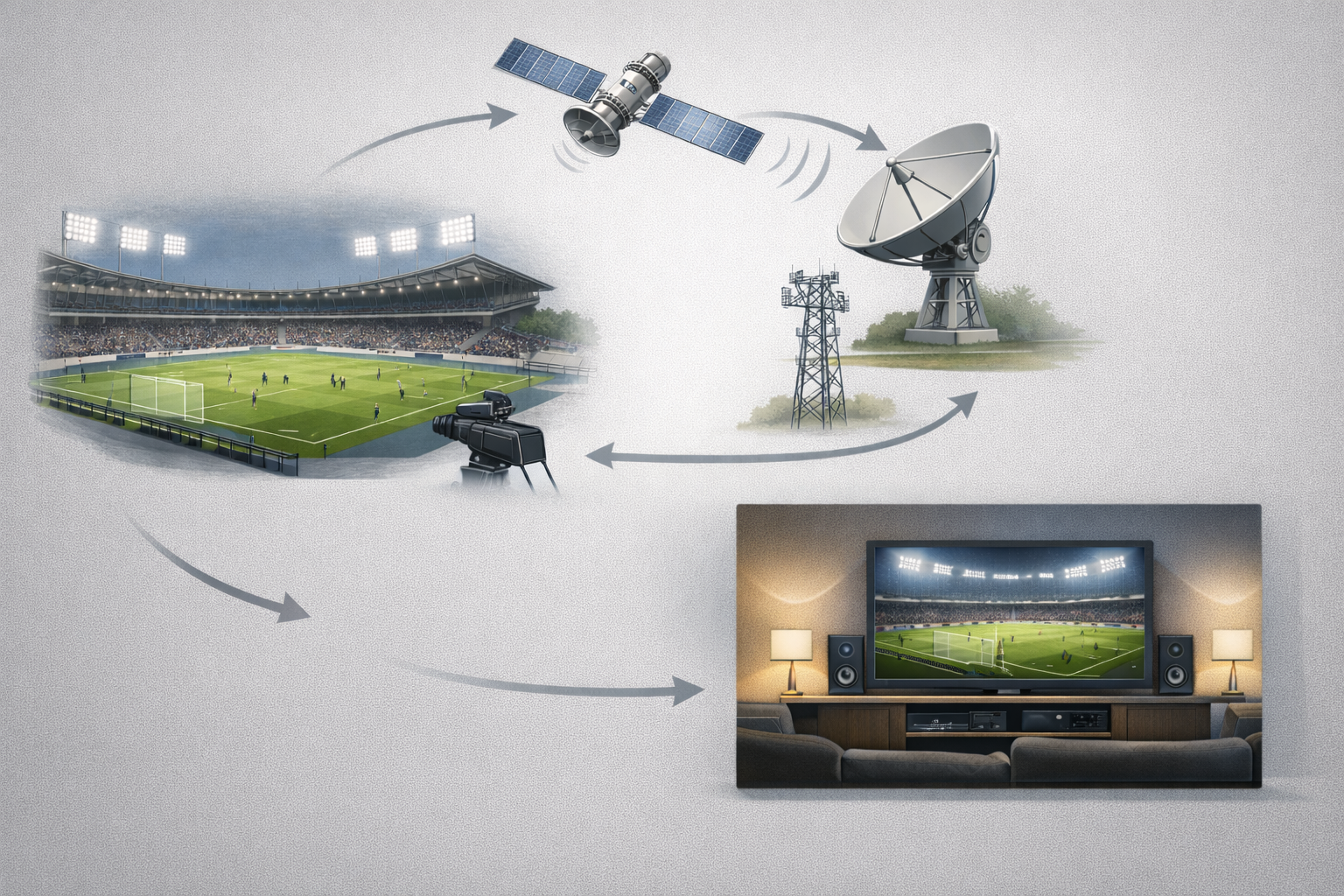 Professional illustration representing traditional sports broadcasting in Germany