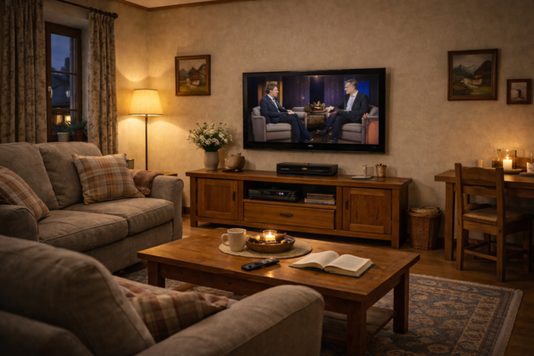 Household background English TV behavior Austria 2026 living room