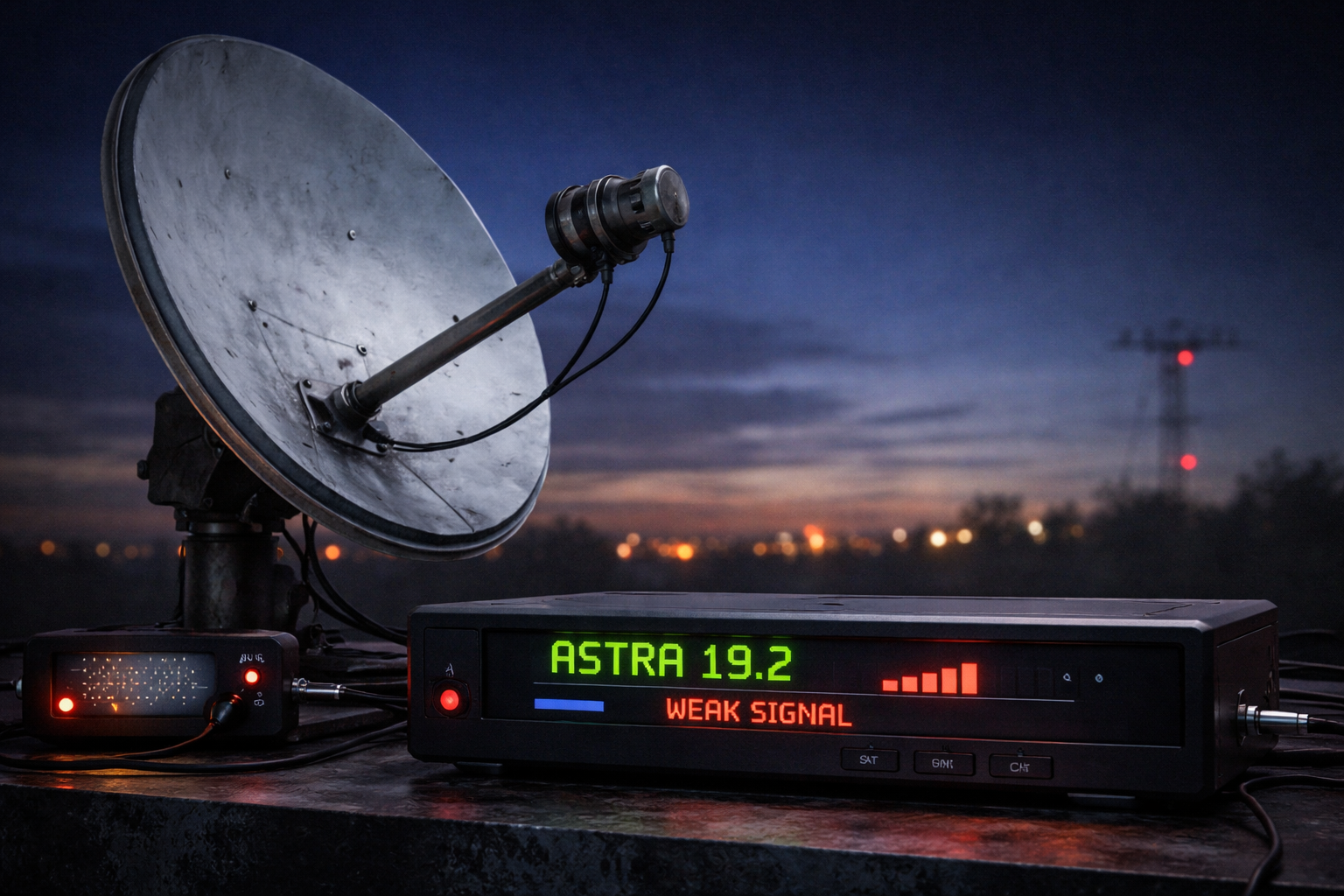 Weak signal affecting German channels on Astra 19.2 with dish misalignment