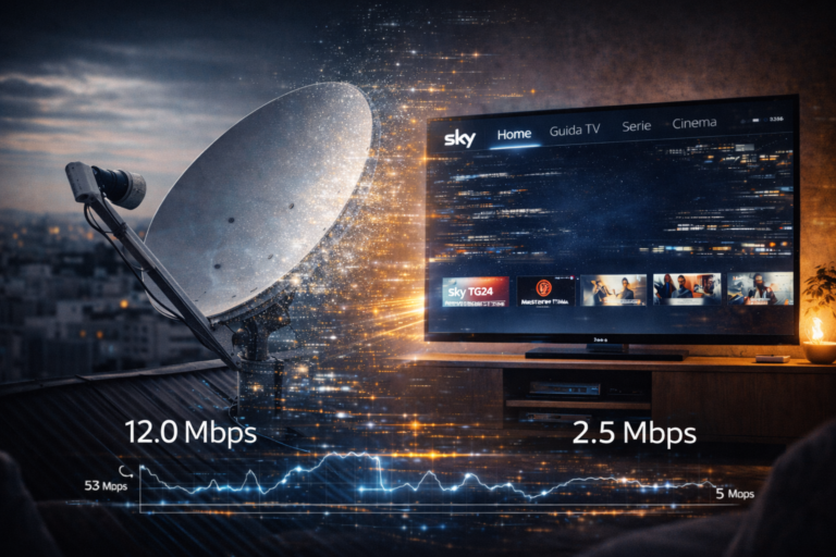 Transition from satellite dish to Sky Italia streaming on smart TV