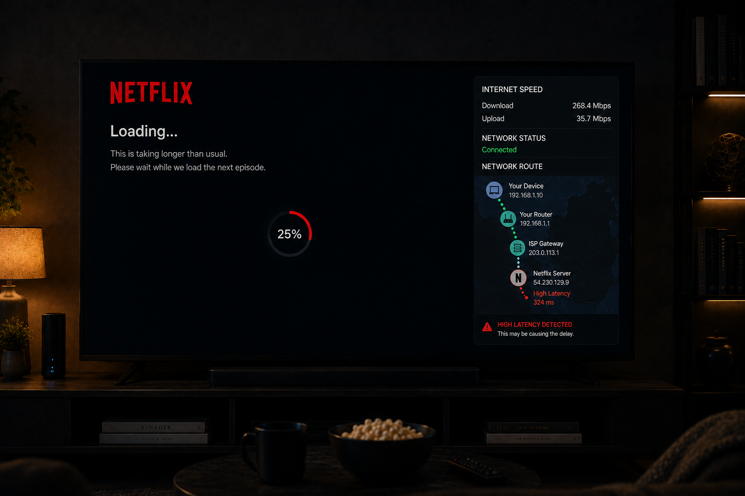 Netflix loading slowly despite high internet speed